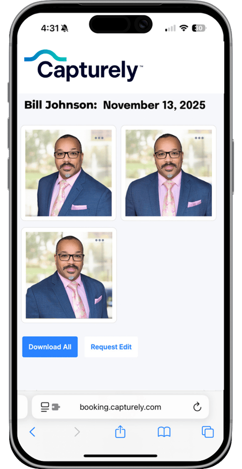 Delivered professional headshots