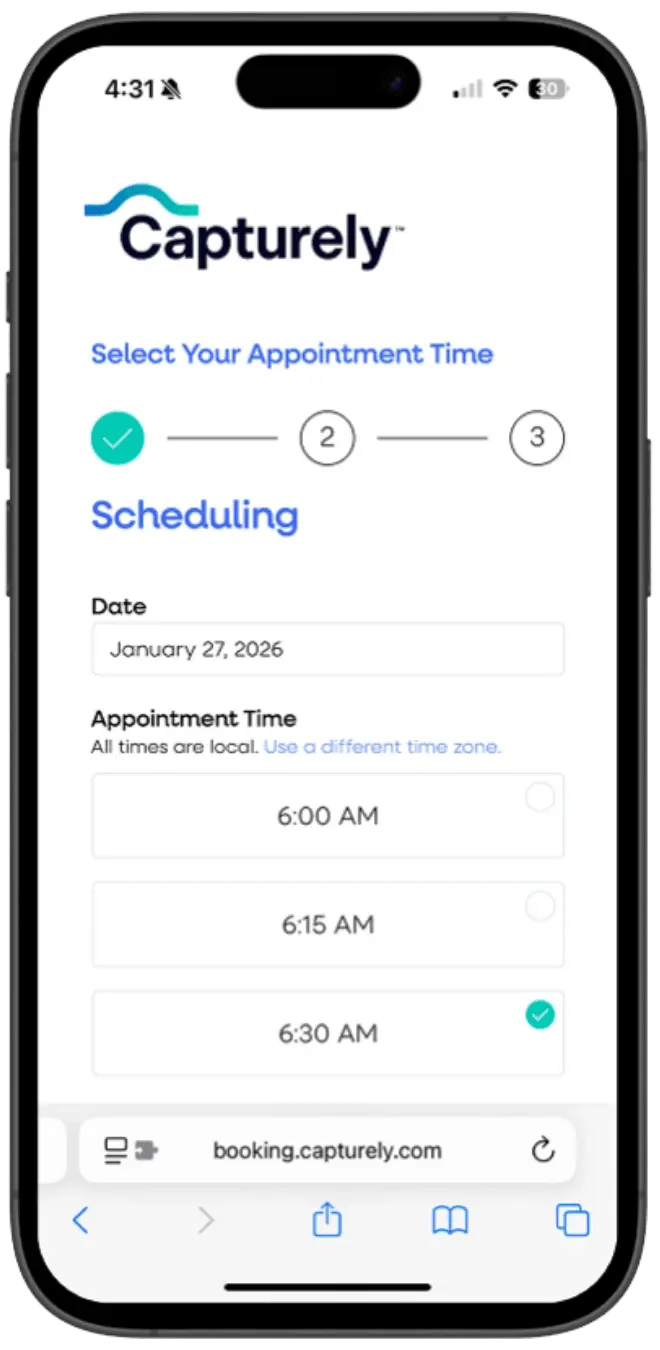 Provider scheduling interface on smartphone