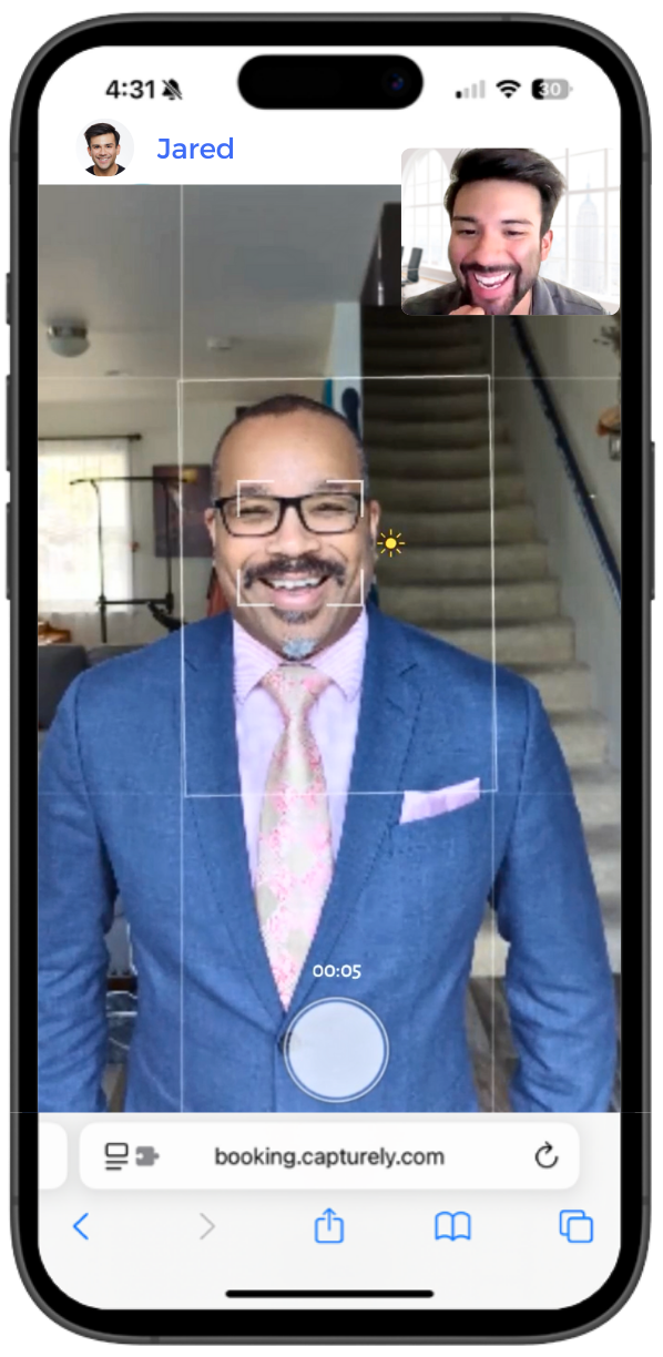 Live virtual headshot session