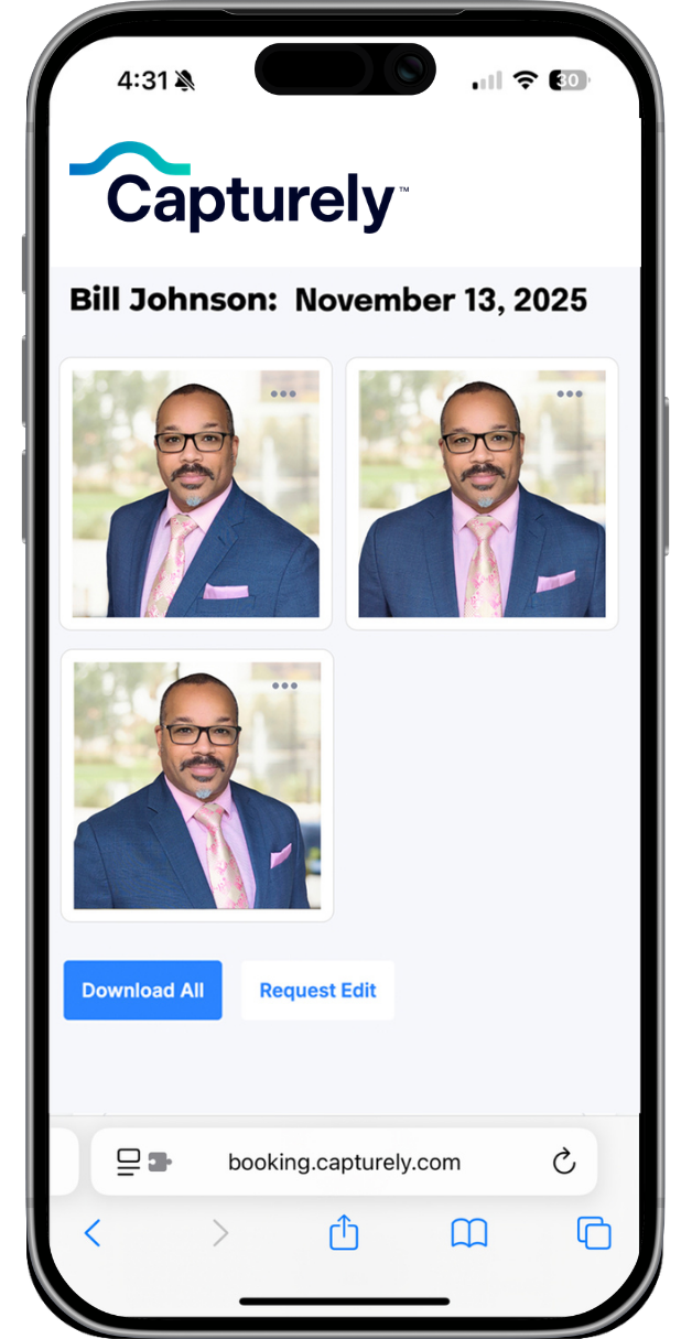 Delivered professional headshots