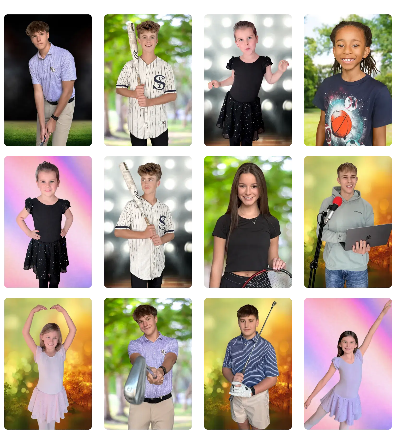 Extracurricular portrait wall — sports, clubs, teams